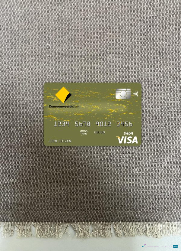 Download Australia Commonwealth bank visa card photolook front Photoshop template